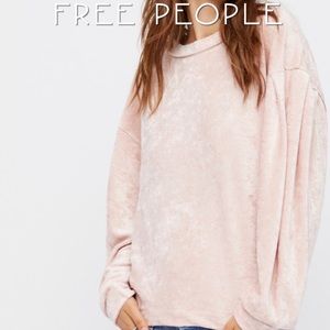 Free people Milan Blush Velvet Top Size Small